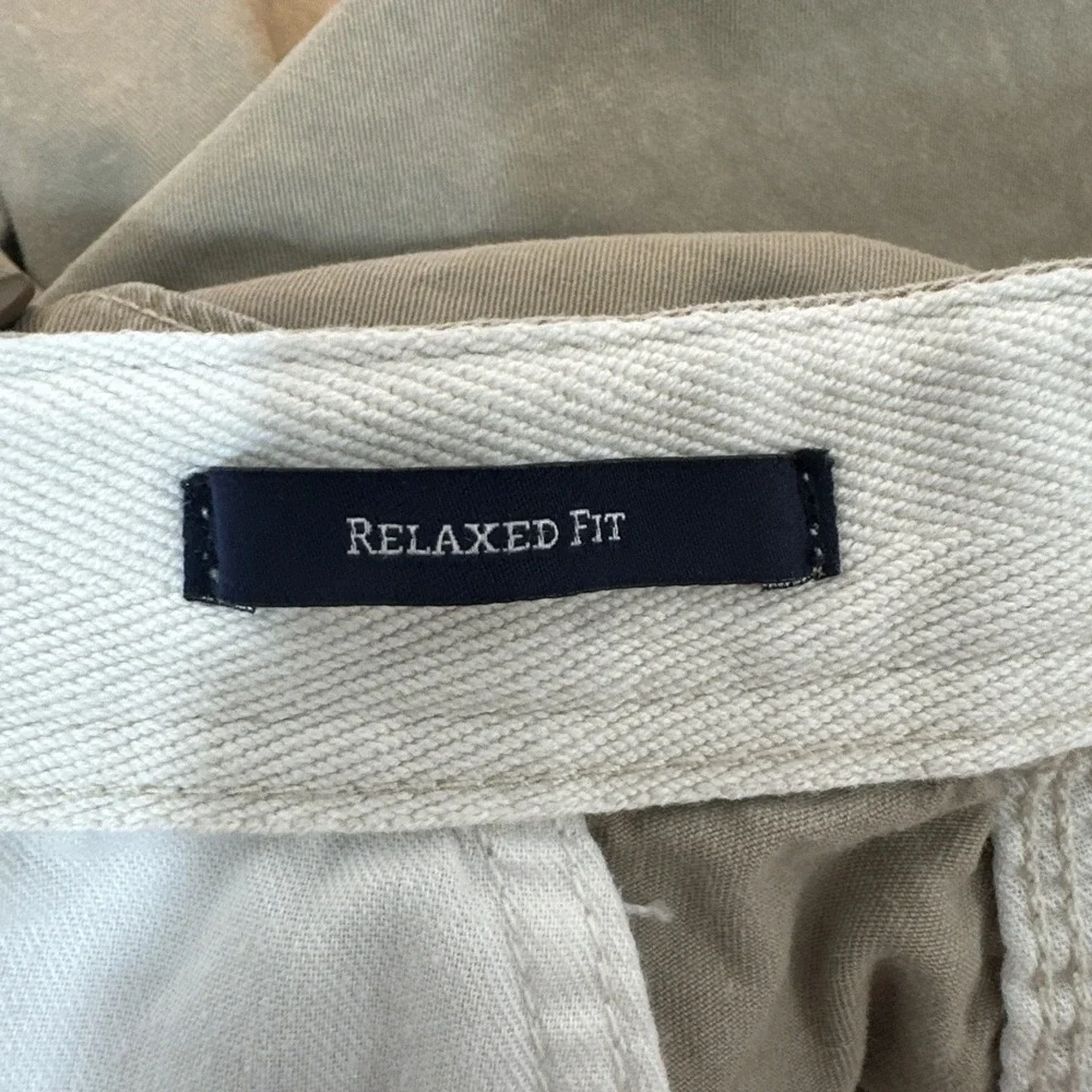 Polo Ralph‎ Lauren Relaxed Fit Tan Brown Chino Flat Front Shorts Mens 38 Pony